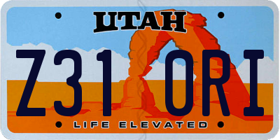 UT license plate Z310RI