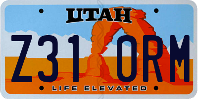 UT license plate Z310RM