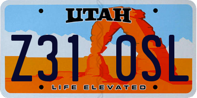 UT license plate Z310SL
