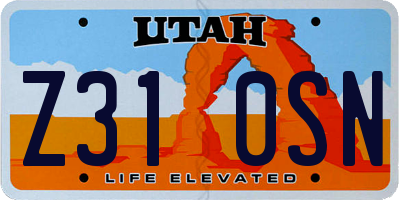 UT license plate Z310SN