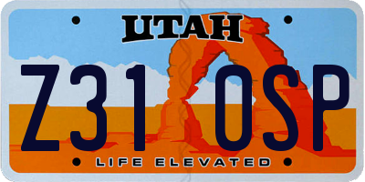 UT license plate Z310SP