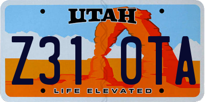 UT license plate Z310TA