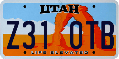 UT license plate Z310TB