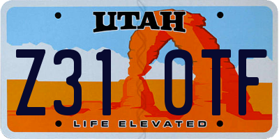 UT license plate Z310TF