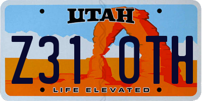 UT license plate Z310TH