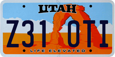 UT license plate Z310TI