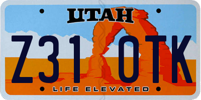 UT license plate Z310TK
