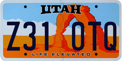 UT license plate Z310TQ