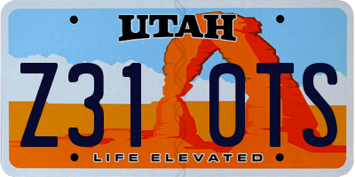 UT license plate Z310TS