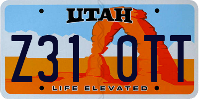UT license plate Z310TT