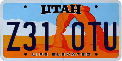 UT license plate Z310TU