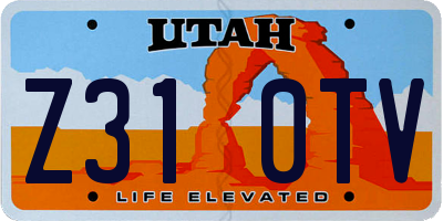 UT license plate Z310TV