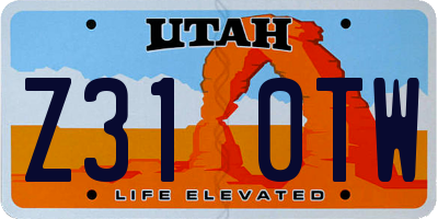 UT license plate Z310TW