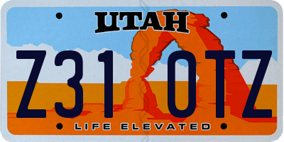 UT license plate Z310TZ