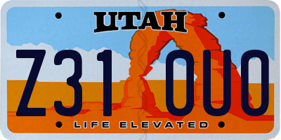 UT license plate Z310UO