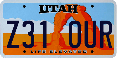 UT license plate Z310UR