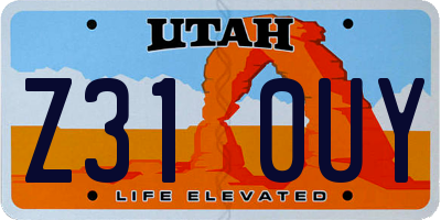 UT license plate Z310UY