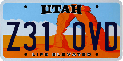 UT license plate Z310VD