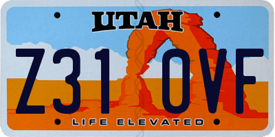 UT license plate Z310VF