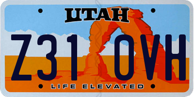 UT license plate Z310VH