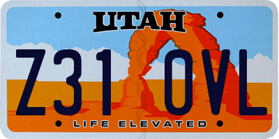 UT license plate Z310VL