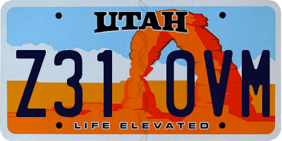 UT license plate Z310VM