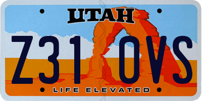 UT license plate Z310VS