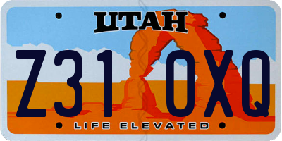 UT license plate Z310XQ