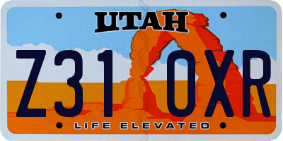 UT license plate Z310XR