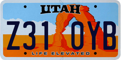 UT license plate Z310YB