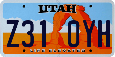 UT license plate Z310YH