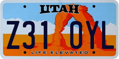 UT license plate Z310YL