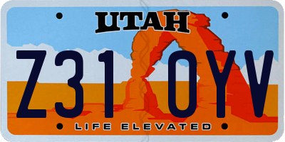 UT license plate Z310YV