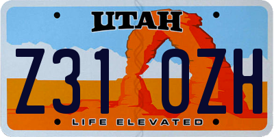 UT license plate Z310ZH