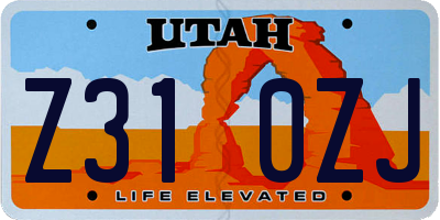 UT license plate Z310ZJ