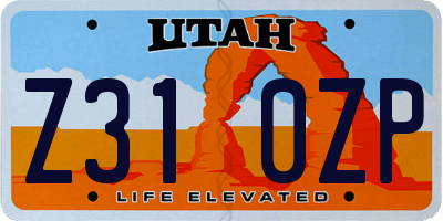 UT license plate Z310ZP