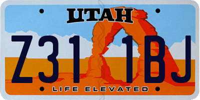 UT license plate Z311BJ