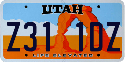 UT license plate Z311DZ