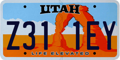 UT license plate Z311EY