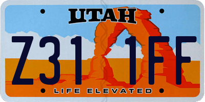 UT license plate Z311FF