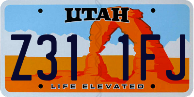 UT license plate Z311FJ