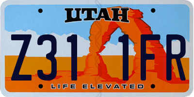 UT license plate Z311FR