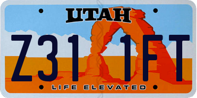 UT license plate Z311FT