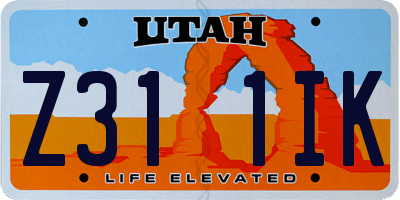 UT license plate Z311IK