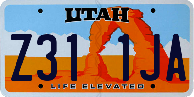 UT license plate Z311JA