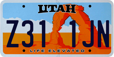 UT license plate Z311JN