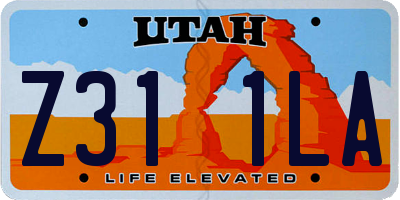 UT license plate Z311LA
