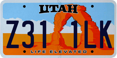 UT license plate Z311LK