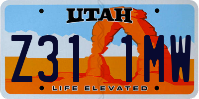 UT license plate Z311MW