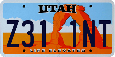 UT license plate Z311NT